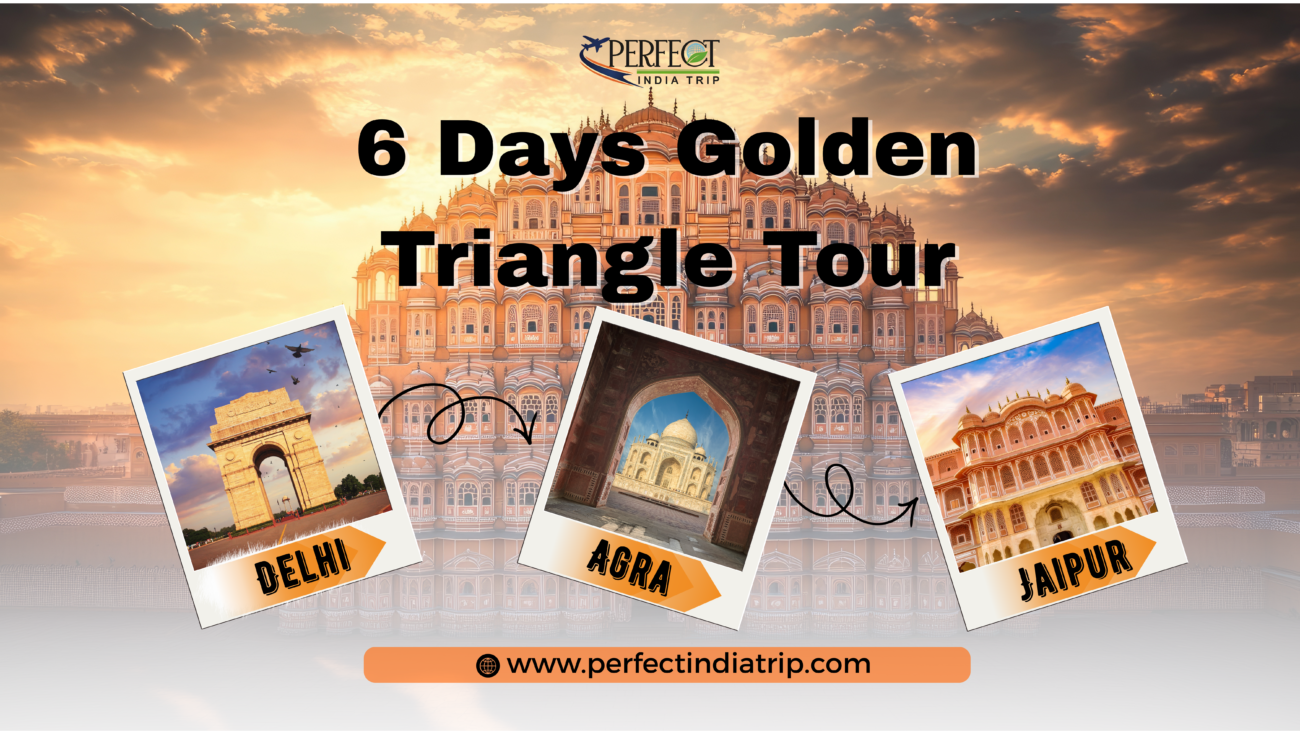 Tourist enjoying the sunrise at Taj Mahal during 6 day Golden Triangle Tour.